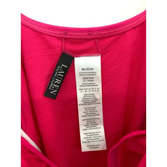 Lauren Ralph Lauren Women's 12 Pink Beach Club Solids Ring OTS Swimsuit L12-7 - Picture 5 of 9